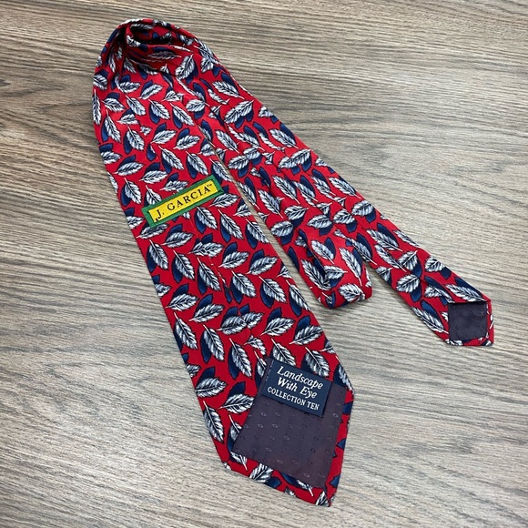 J. Garcia LANDSCAPE WITH EYE Red Leaf Tie - Picture 2 of 5